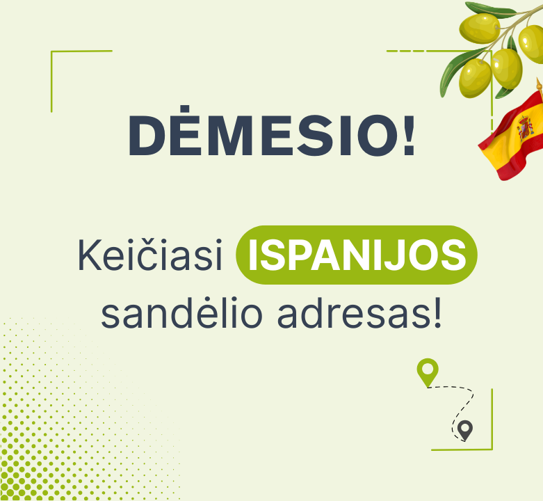 Keičiasi Ispanijos sandėlio adresas